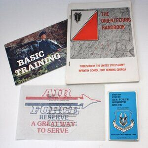 Army USAF Vintage Lot 70’s Reserve Handbook Decal Pay Scale Basic Training